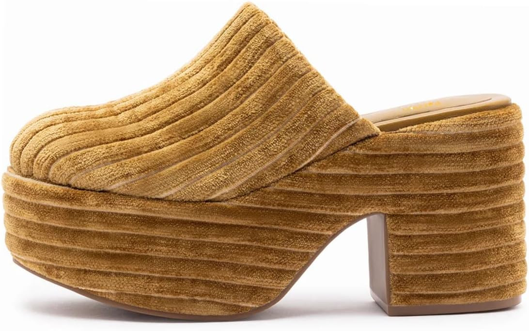 Pazzion Womens Comfy Thick Platform Closed Rounded Toe Mules Clogs Slip On Chunky High Heel Slipp... | Amazon (US)