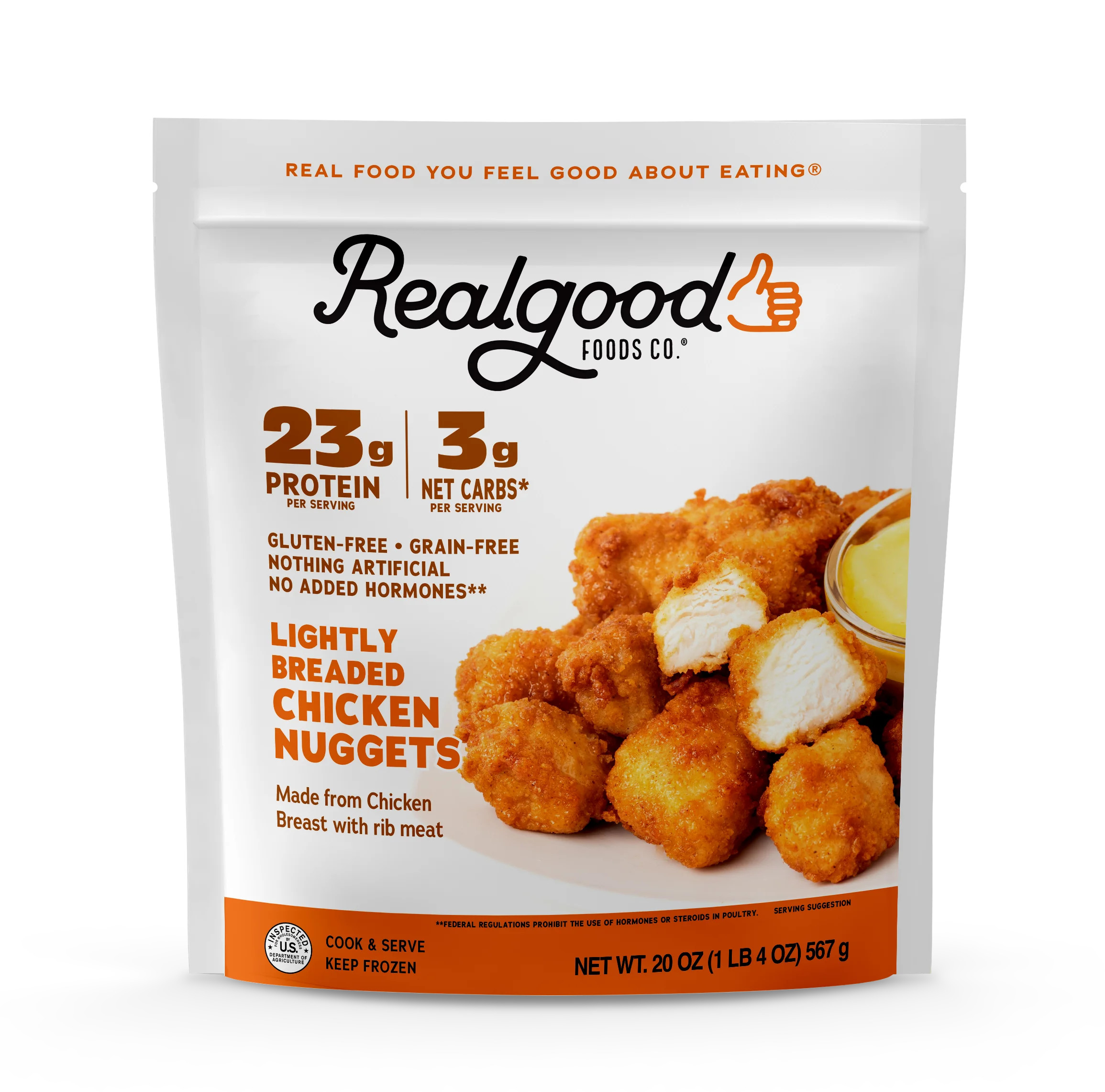 Realgood Foods Co. Lightly Breaded Chicken Breast Nuggets, 20 oz Bag (Frozen) | Walmart (US)