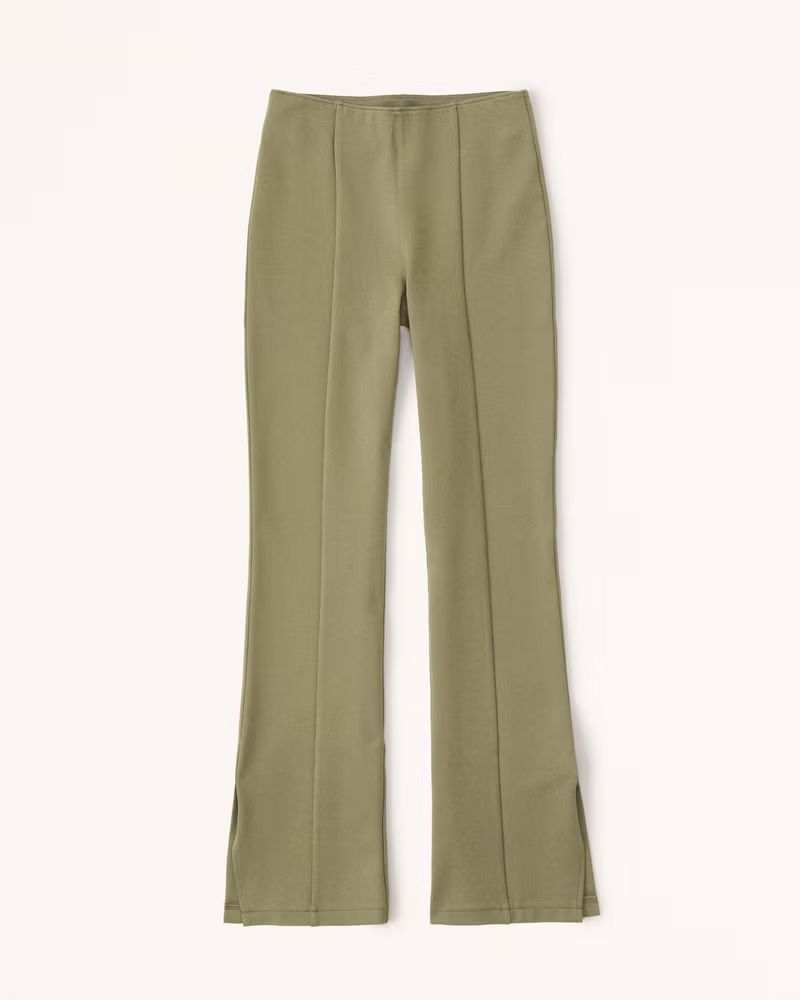 Women's Split-Hem Slim Flare Knit Pants | Women's Clearance | Abercrombie.com | Abercrombie & Fitch (US)