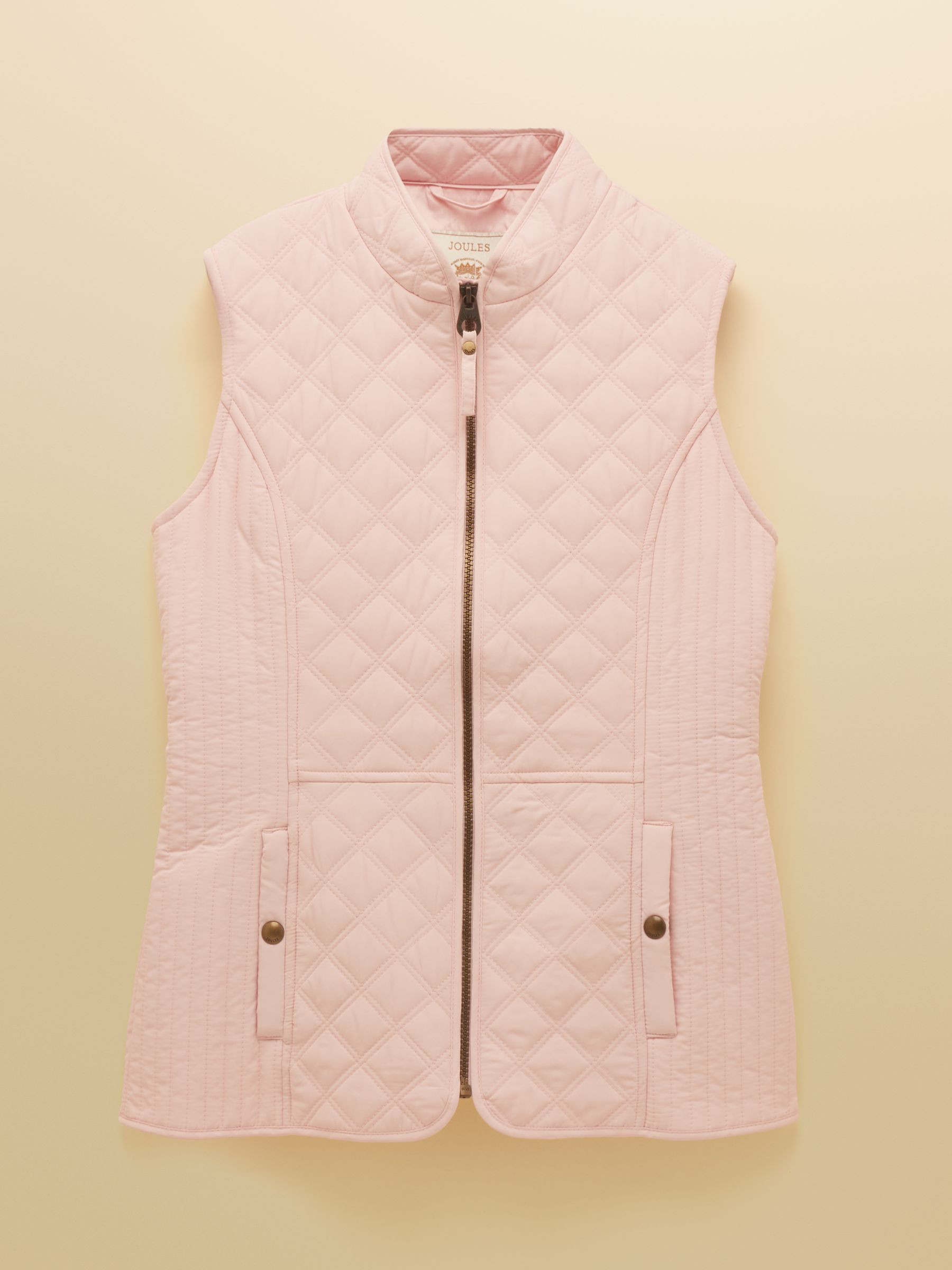 Minx Light Pink Showerproof Diamond Quilted Gilet | Joules | Joules