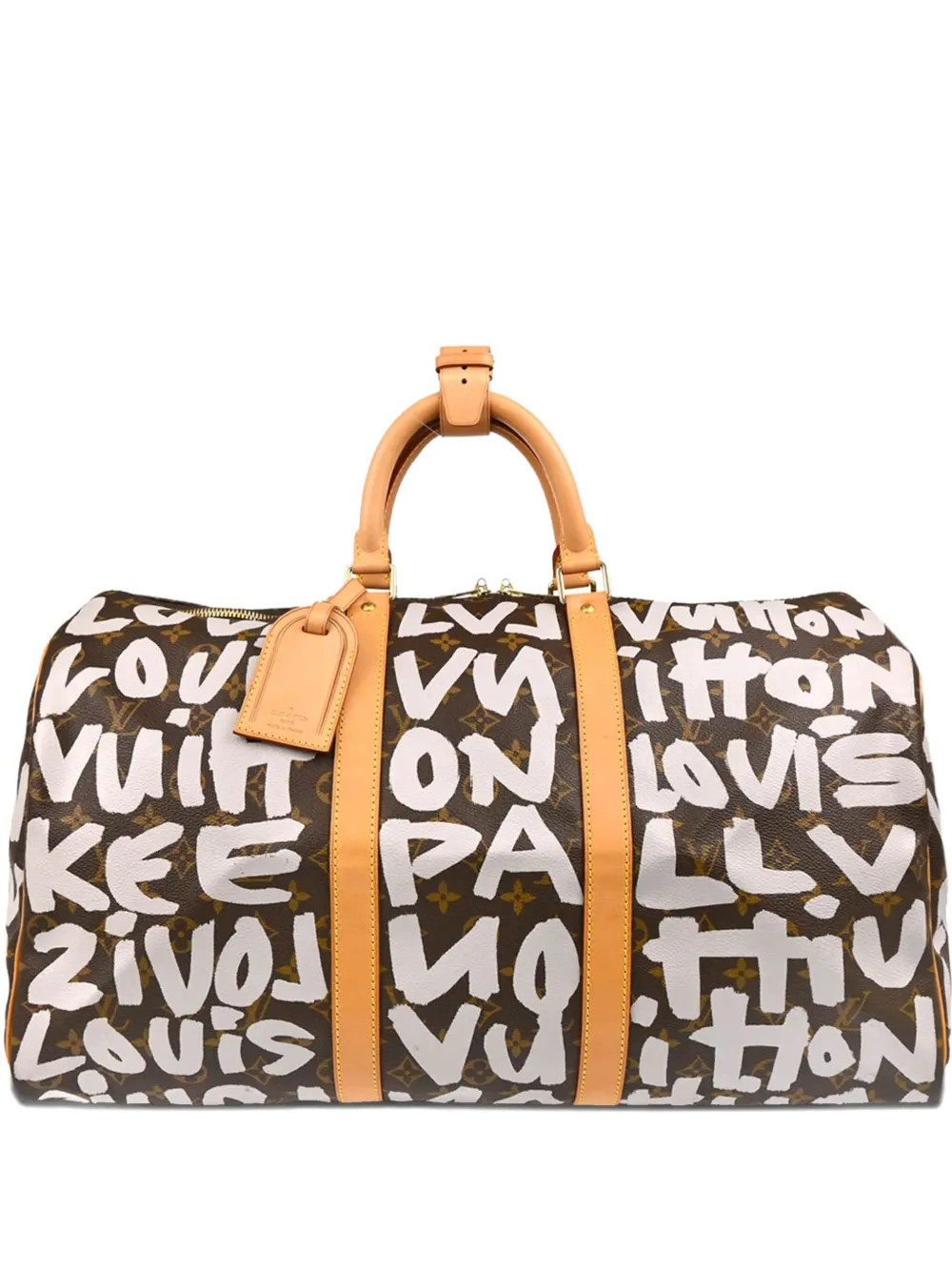 Louis Vuitton Pre-Owned x Stephen Sprouse 2001 Graffiti Keepall 50 travel bag - Neutrals | Farfetch Global