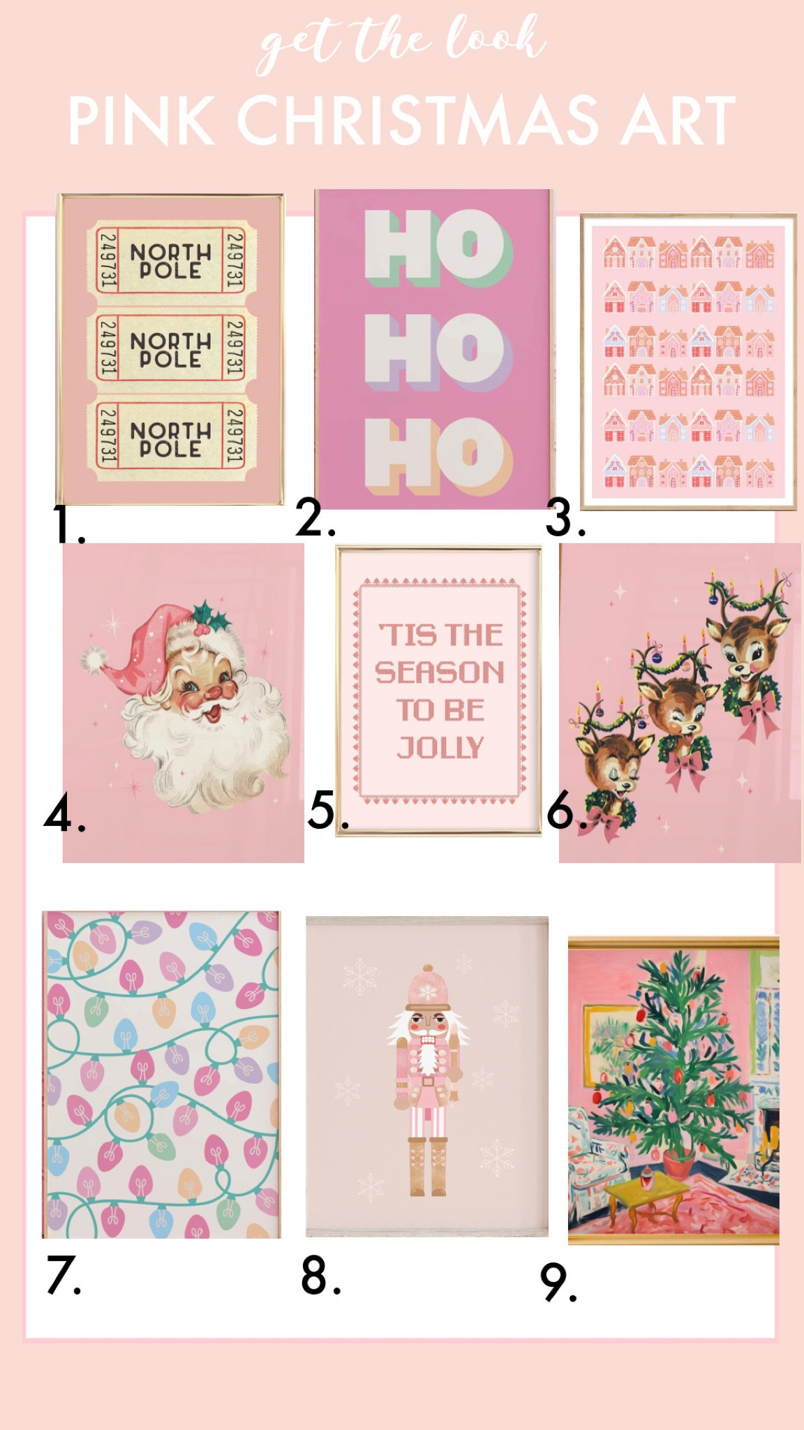 Pink printable Christmas art. All under $8! 

#LTKSeasonal #LTKHoliday #LTKhome