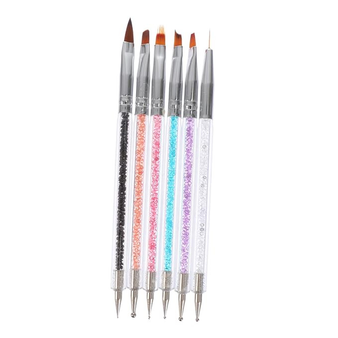 6pcs Manicure Pen Drill Pen Nail Accessories Pens Gel Nail Art Tool Glitter Nail Gel French Line ... | Amazon (US)