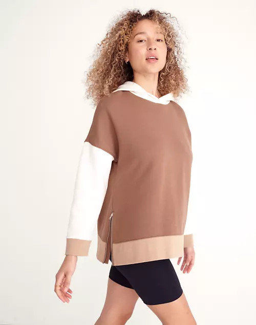MWL Betterterry Side-Zip Hoodie Sweatshirt in Colorblock | Madewell