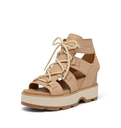 Sorel Women's Joanie IV Lace Wedge Sandal, Honest Beige/Gum, 8.5 | Amazon (US)