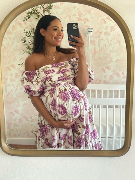 Size: small 

The perfect summer and spring dress and bump friendly 

Dress, floral; mom style, pregnancy style; maternity friendly, pink dress, baby shower dress, Abercrombie 

#LTKstyletip #LTKunder100 #LTKbump