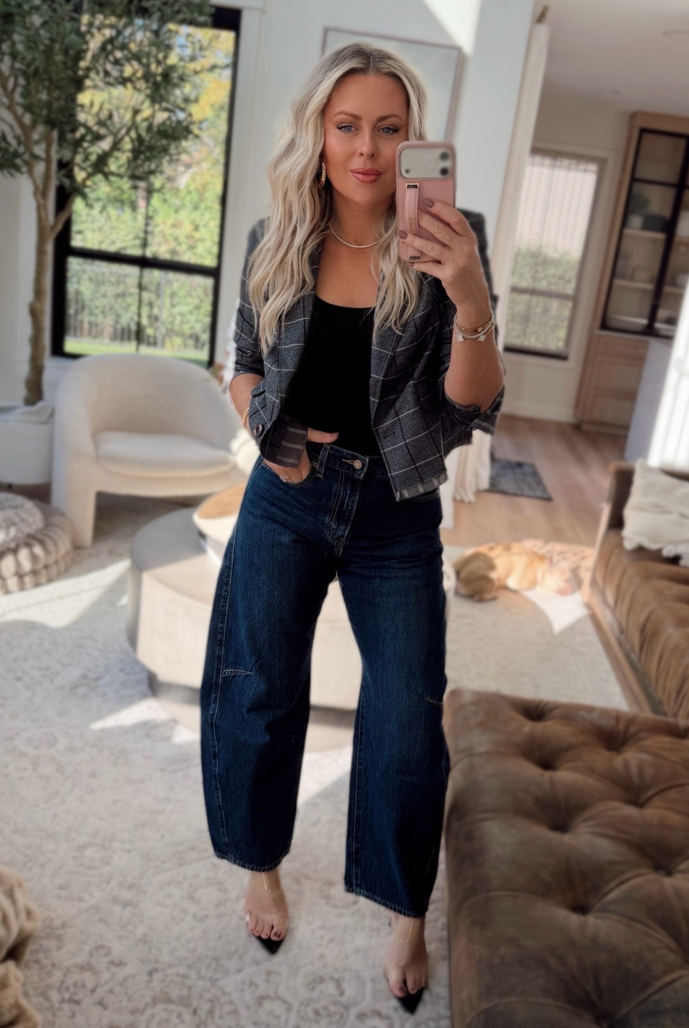 ✨🤌🏼I’m OBSESSED with these jeans already ordered more colors! You can cinch the waist ladies and they are adorable on! I did size up one! Otherwise I think tts. I usually have to size up in this brand. Jacket I’m in small. 



Fall style. Plaid. Jeans. Denim. Fall outfits.

#LTKootd #LTKSaleAlert #LTKOver40