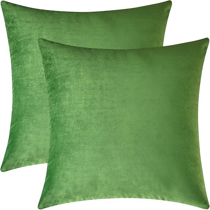 Mixhug Decorative Throw Pillow Covers, Velvet Cushion Covers, Solid Throw Pillow Cases for Couch ... | Amazon (US)