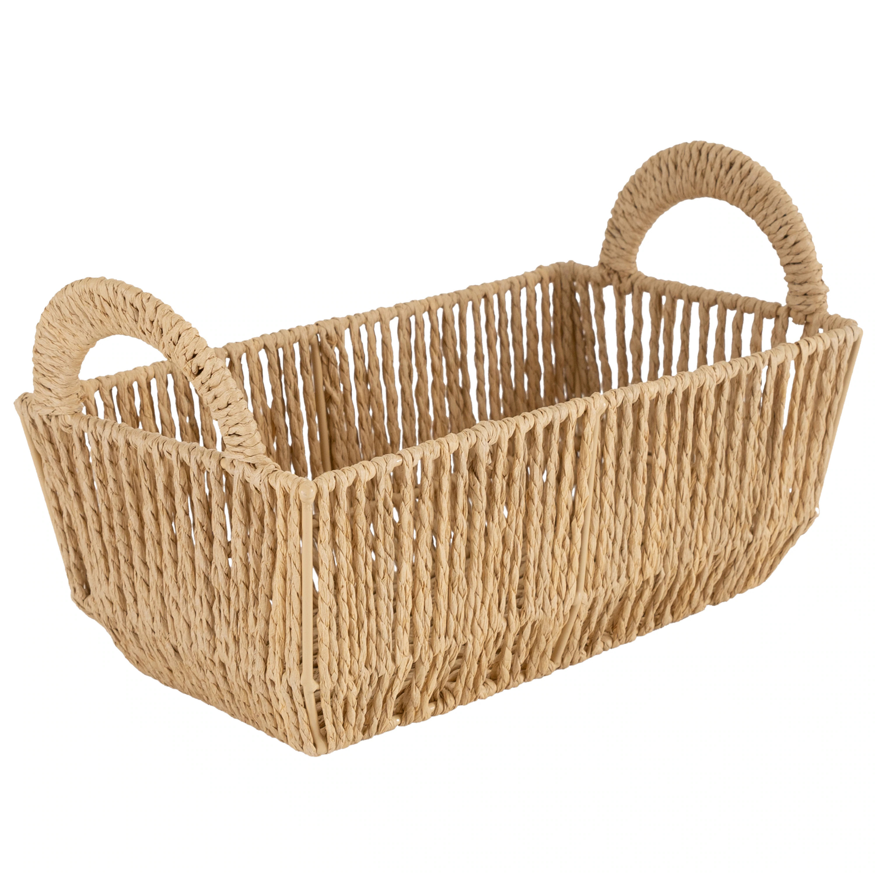 Simplify Small Beige Paper Decorative Basket in Bronze | 30127 | Lowe's