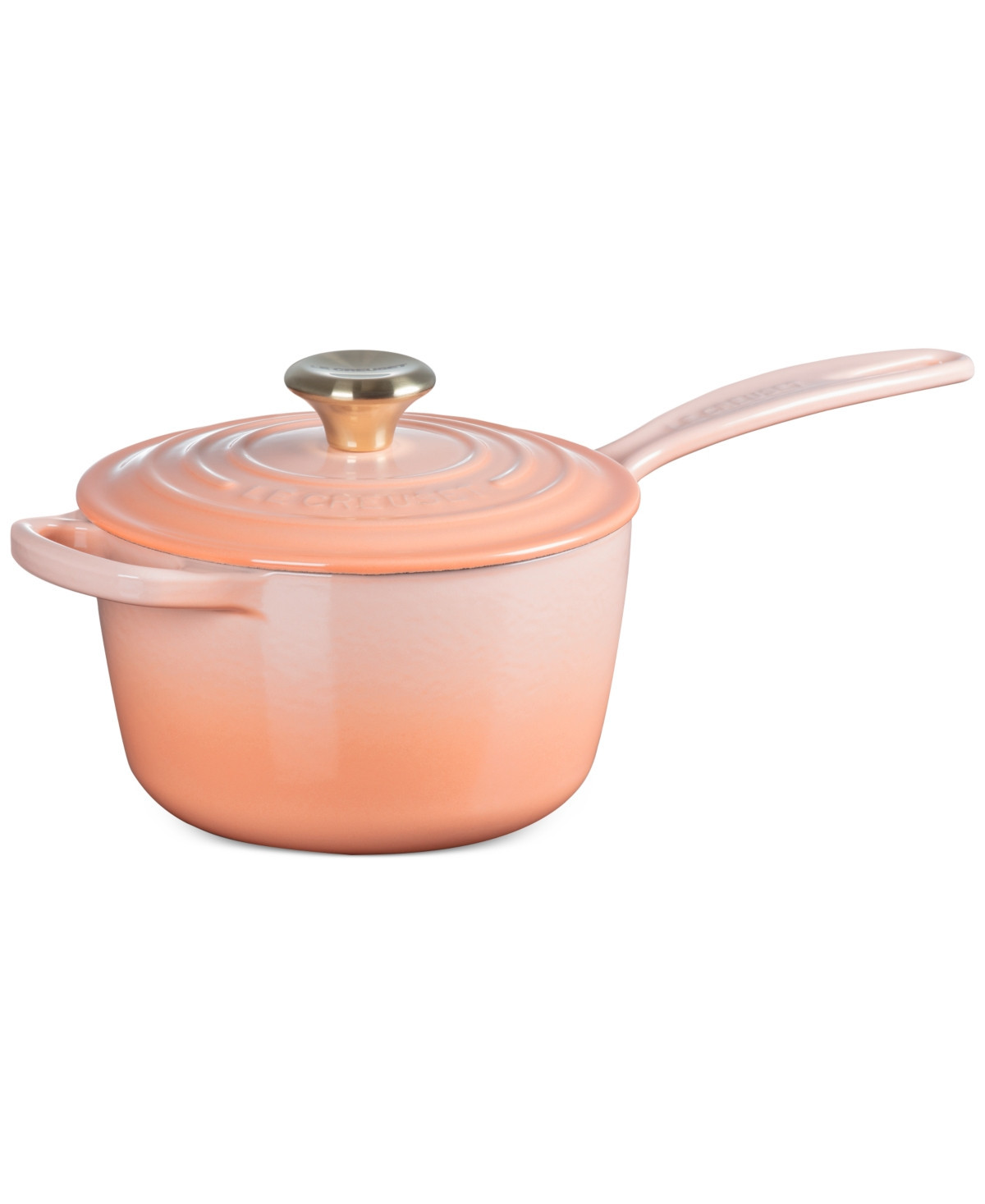 Le Creuset 1.75-Qt. Enameled Cast Iron Signature Saucepan - Peche | Macy's