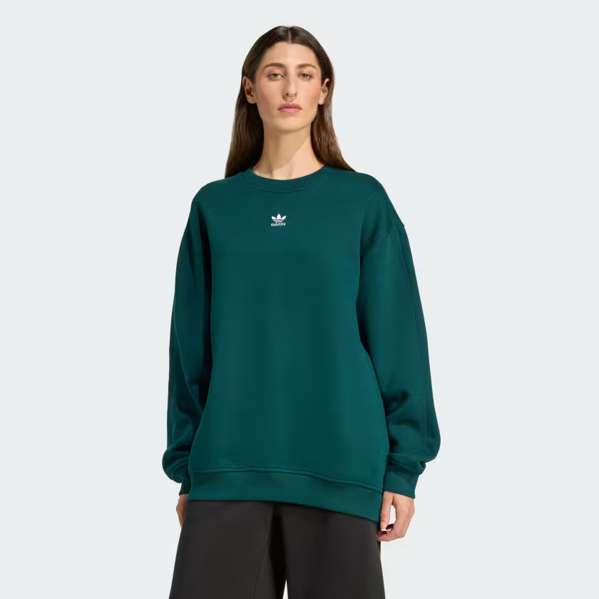 Essentials Fleece Long Oversized Crew Sweatshirt | adidas (US)