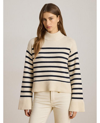 Lauren Ralph Lauren Women's Striped Mock Neck Sweater - Macy's | Macy's
