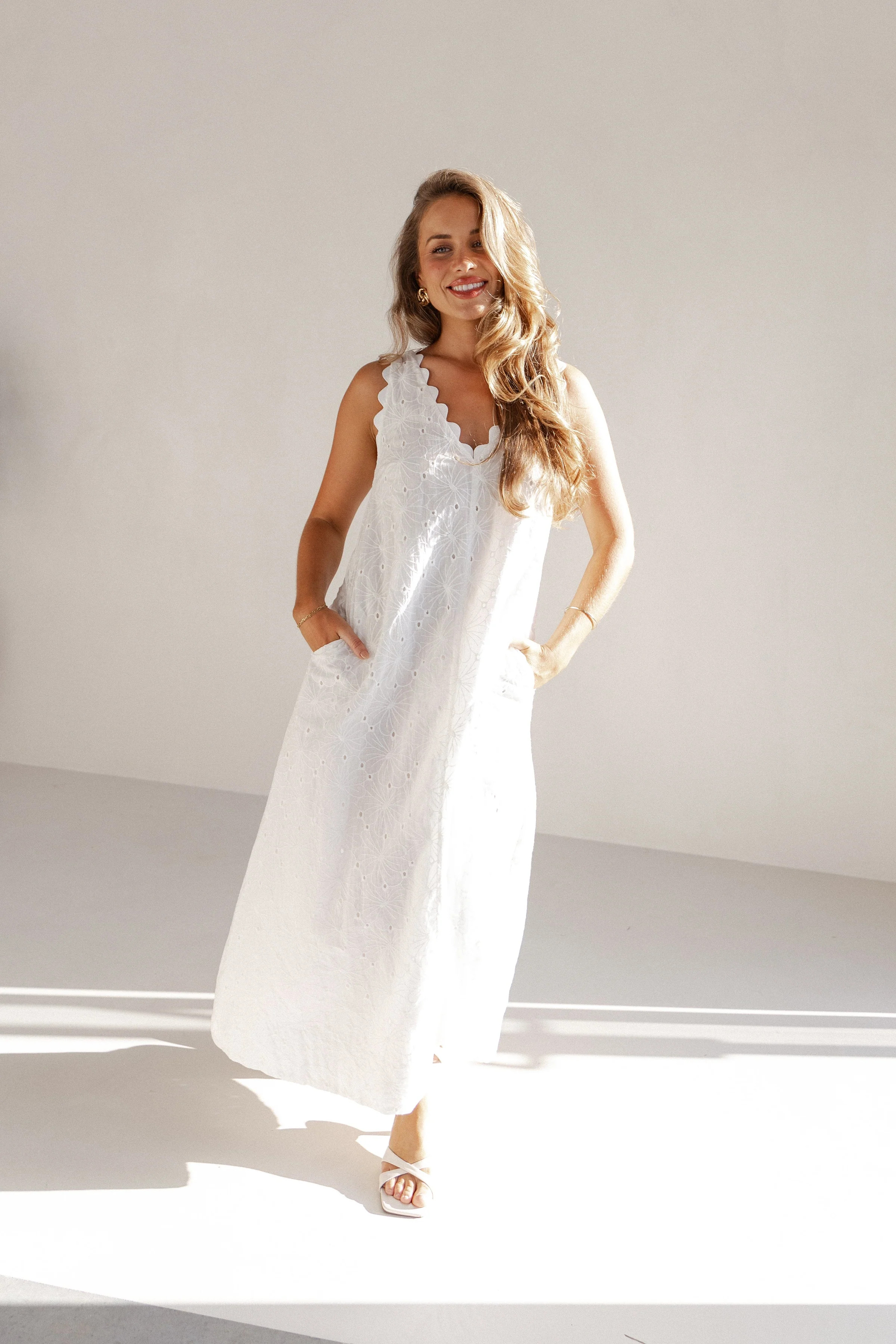 Gabriella Maxi Dress - White | Petal & Pup (US)