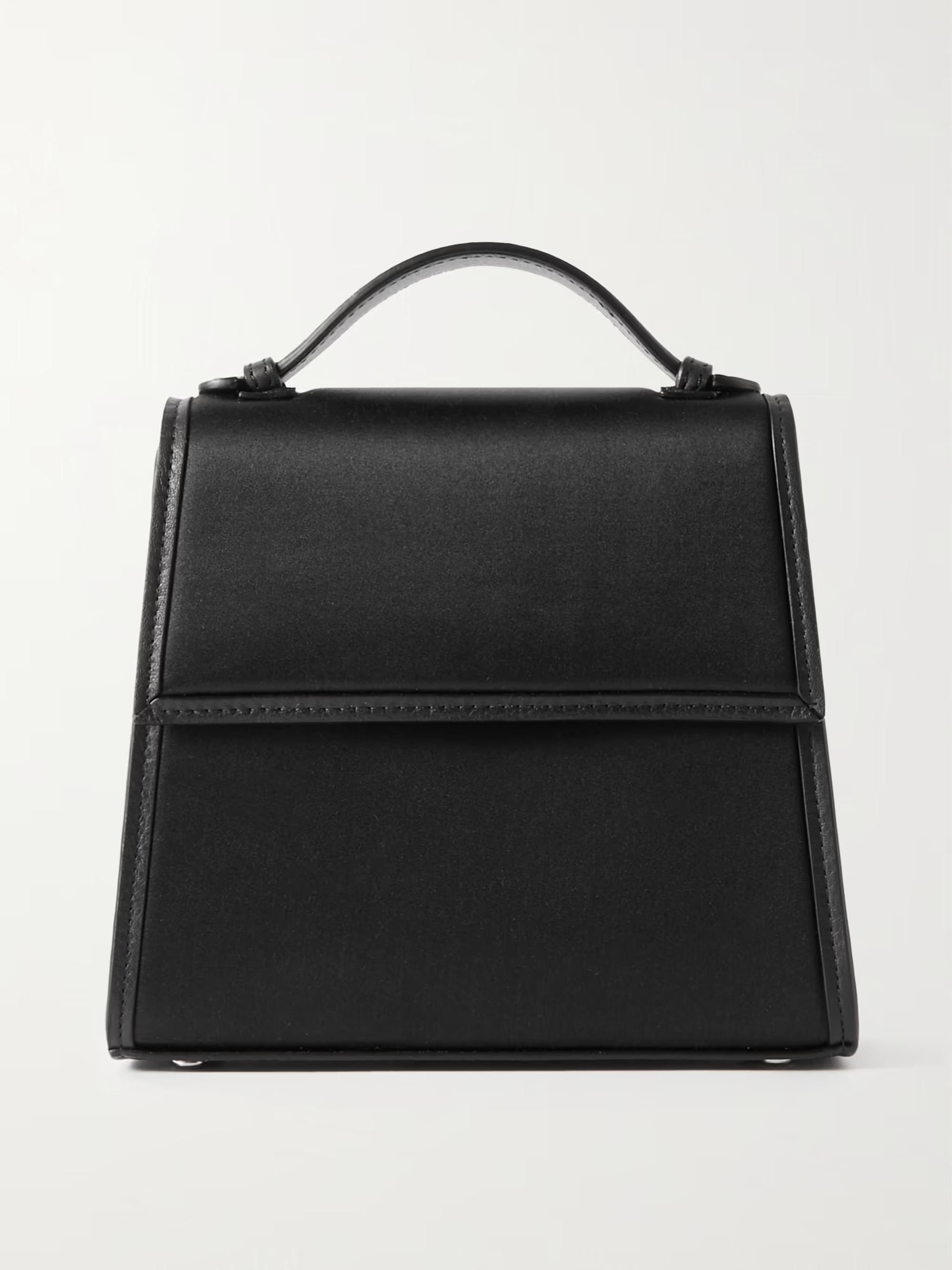 Small leather-trimmed satin tote | NET-A-PORTER (US)