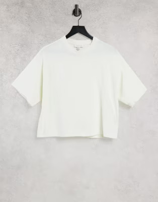 Topshop panel boxy tee in ecru | ASOS (Global)