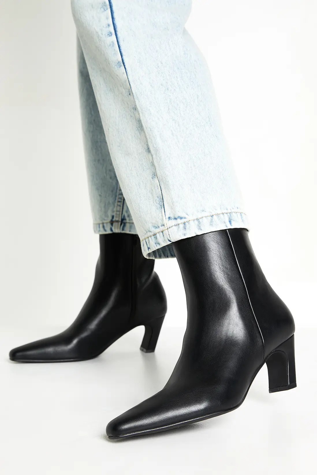 Flared Heel Pointed Ankle Boots | Boohoo.com (UK & IE)