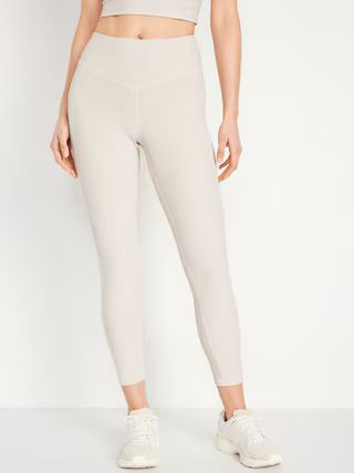 High-Waisted PowerSoft Ribbed 7/8 Leggings | Old Navy (US)