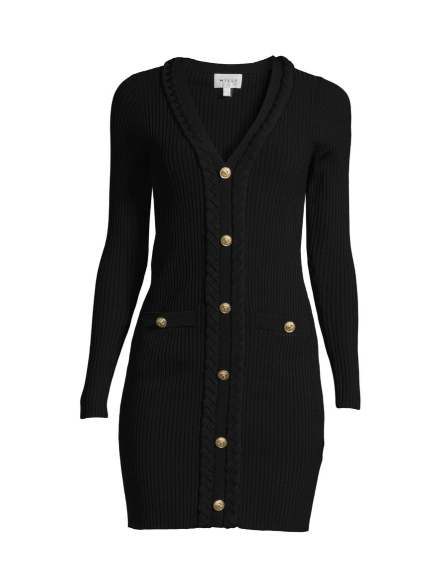 Milly Rib-Knit Cardigan Minidress | Saks Fifth Avenue