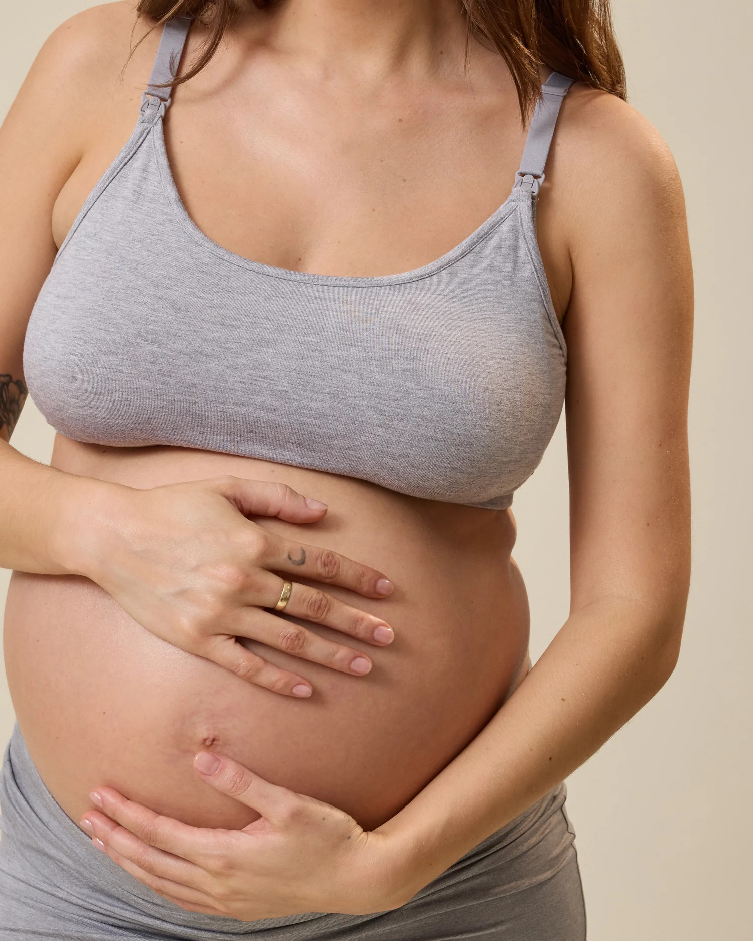 French Terry Maternity & Nursing Bralette | Grey Heather - Kindred Bravely | Kindred Bravely