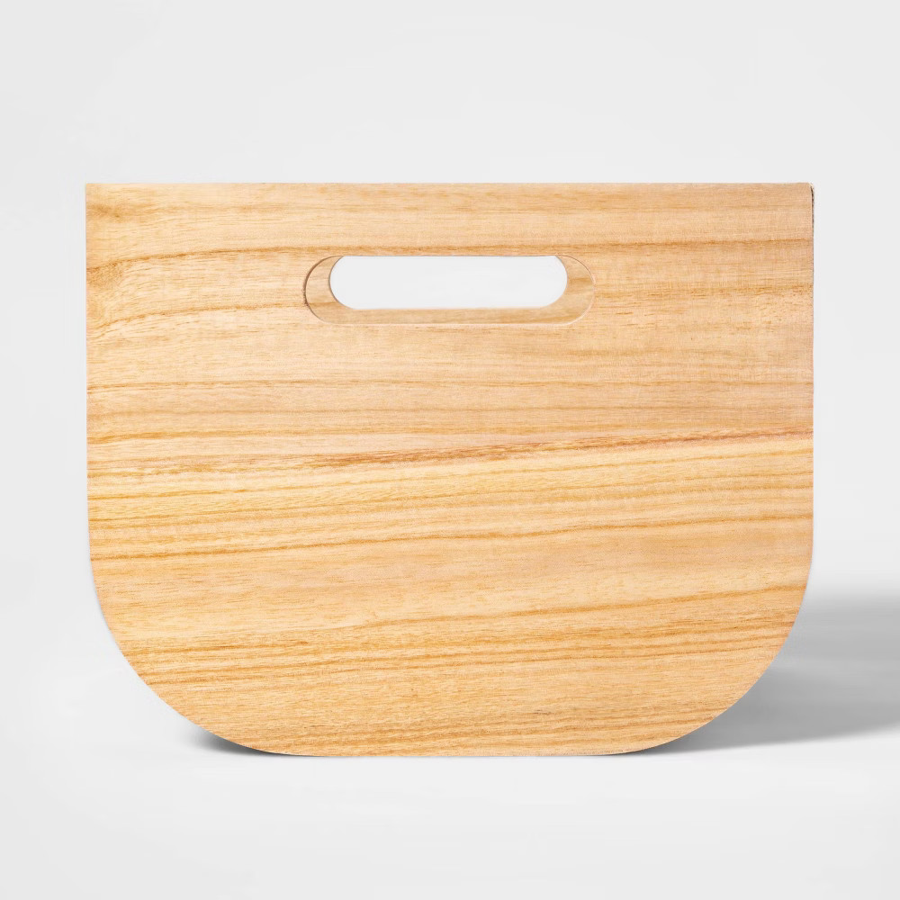 Small Paulownia Wood Bin with Fabric Sides Light Gray 8""x10"" - Project 62 | Target