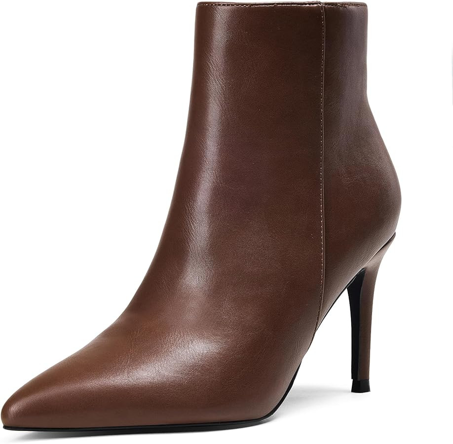 Elisabet Tang stylish fall winter heeled ankle boots for women 3.14 inch - Cute closed toe pointy... | Amazon (US)