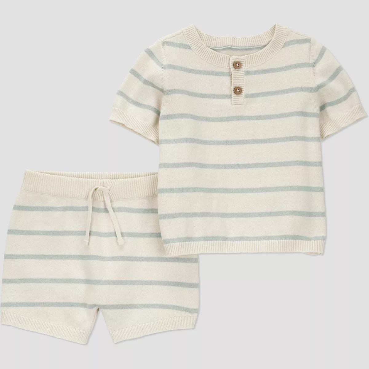 Carter's Just One You®️ Baby Boys' Striped Short Sleeve Top & Bottom Set - Green | Target