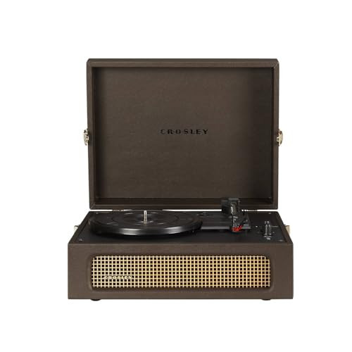 Crosley CR8017B-CO Voyager Vintage Portable Vinyl Record Player Turntable with Bluetooth in/Out and Built-in Speakers, Cocoa | Amazon (US)