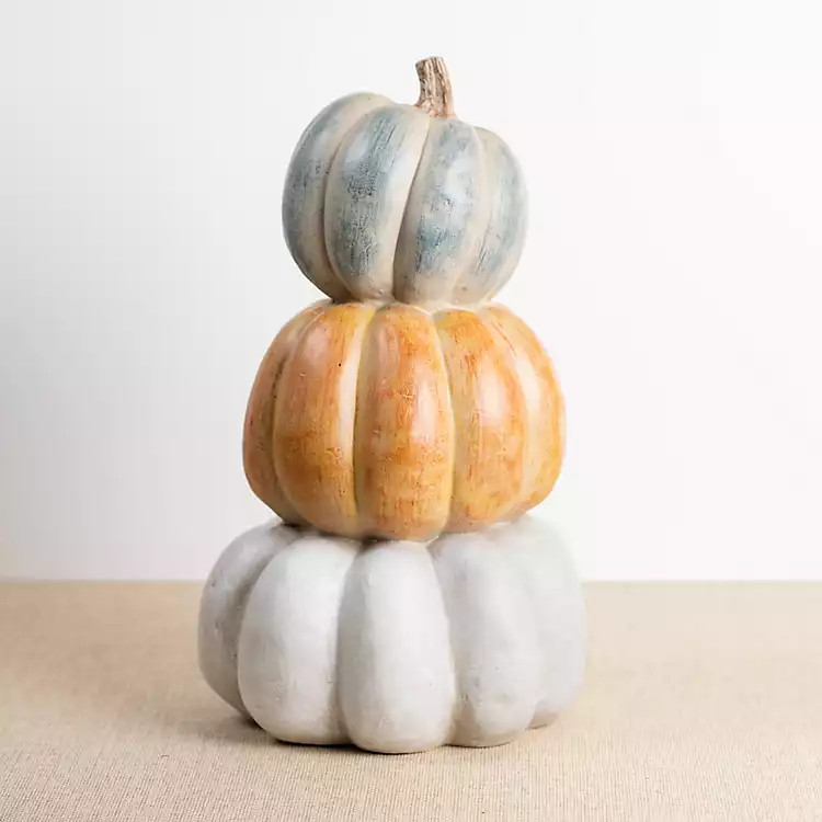 Distressed Stacked Pumpkins Statue | Kirkland's Home