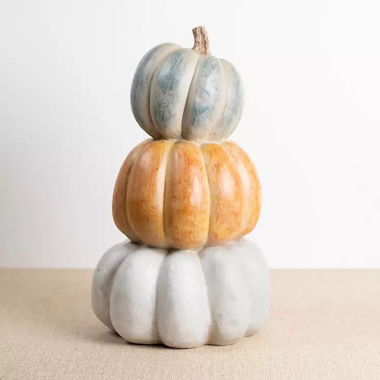 New! Distressed Stacked Pumpkins Statue | Kirkland's Home