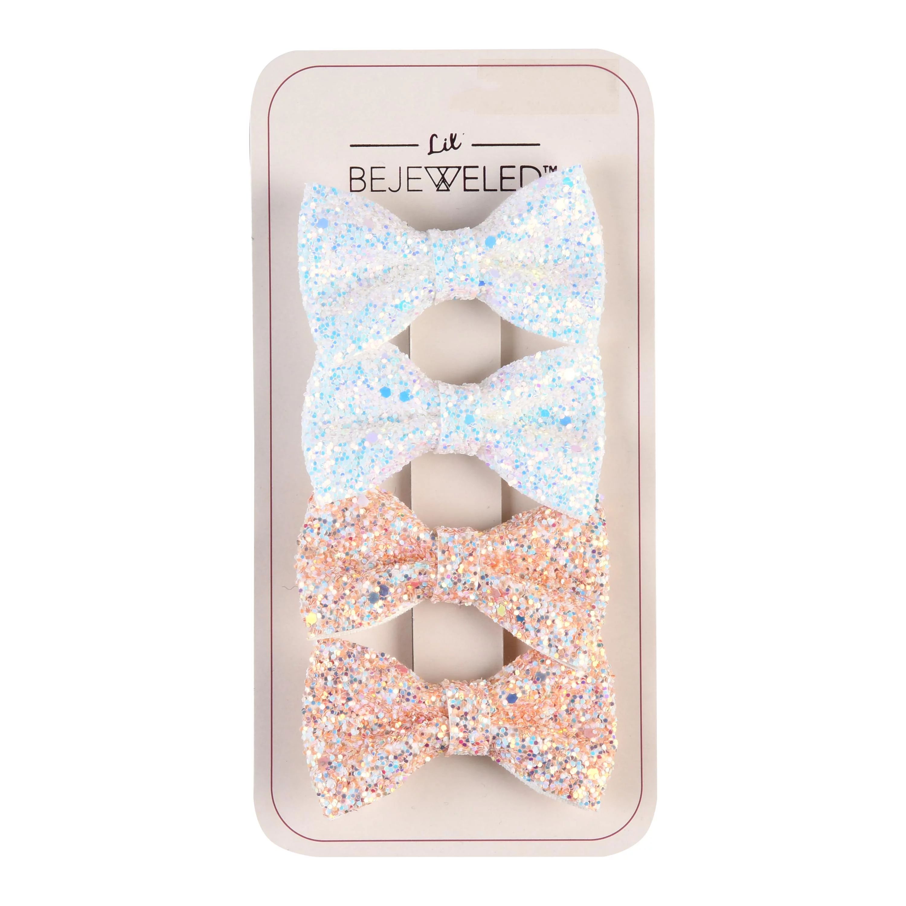 Lil Bejeweled Glitter Bow, 4 Piece | Walmart (US)