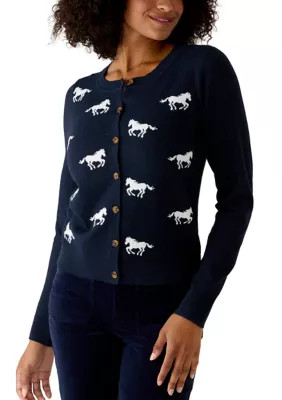 Women's Long Sleeve Scattered Horse Cardigan | Belk