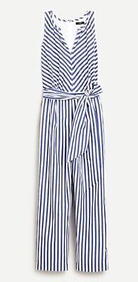 NEW! J. Crew Ladies V-neck Striped Jumpsuit In Cotton Poplin Size 4 | eBay US
