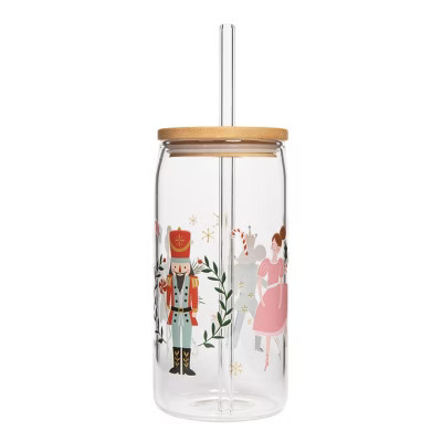 Sweet Water Decor Nutcracker Print Can Glass Tumbler -17oz | Target