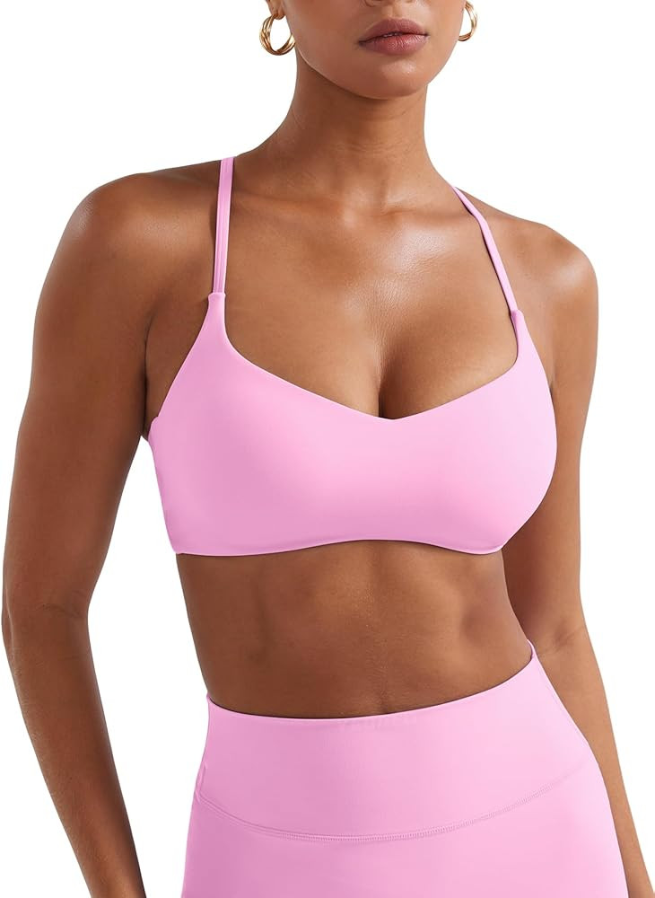 YEOREO Y Back Sports Bras for Women Padded Racerback Bra Paisely Light Impact Adjustable Straps G... | Amazon (US)