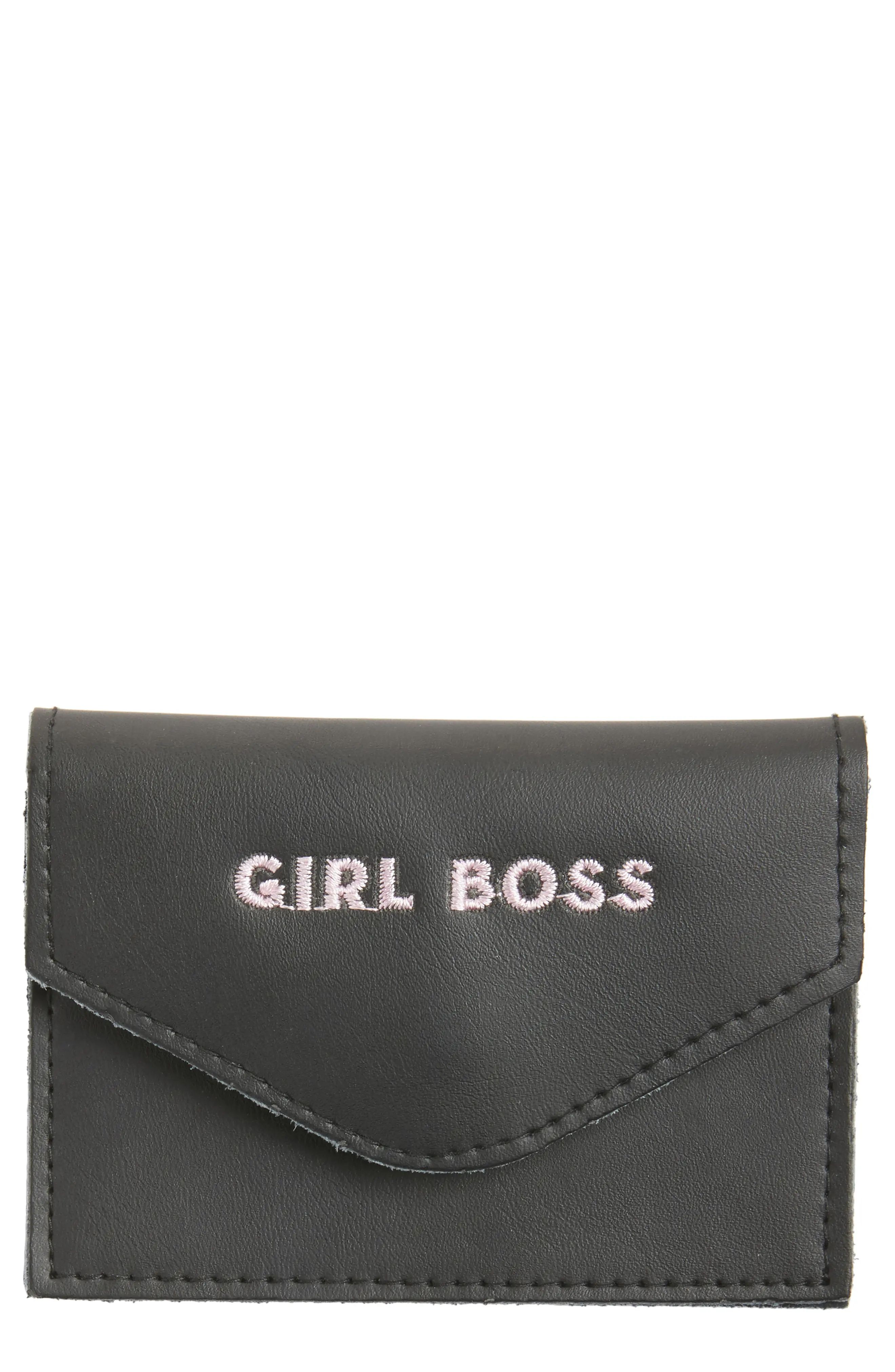 Girl Boss Leather Card Holder | Nordstrom