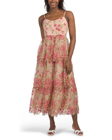 Floral Embroidered Maxi Dress | Designer Clothing | Marshalls | Marshalls