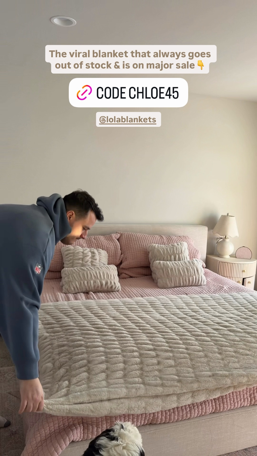 Use code CHLOE45 for 45% off Lola Blankets entire site! 