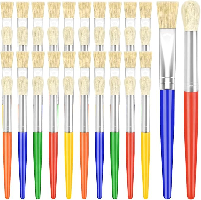 Paint Brushes, Anezus 50 Pcs Kids Paint Brushes Bulk Toddler Paint Brushes Set with Big Round Pai... | Amazon (US)