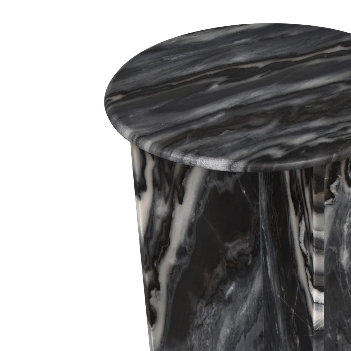 Amsden 17.75" Contemporary Natural Marble Handmade X-Shaped End Table | Wayfair North America