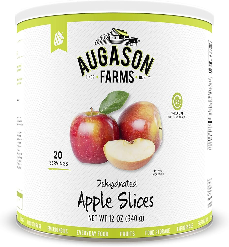 Augason Farms Dehydrated Apple Slices Certified Gluten Free Long Term Food Storage Large No. 10 C... | Amazon (US)