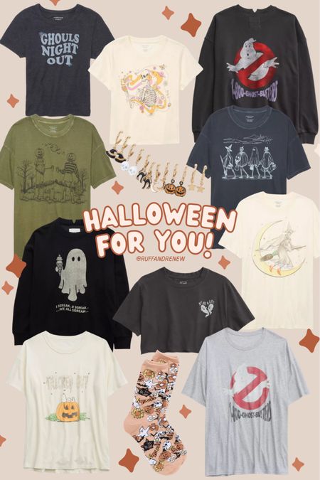 Halloween tees / Halloween sweatshirt / Halloween apparel / Halloween socks / Halloween earring / ae Halloween / aerie Halloween 

#LTKstyletip #LTKSeasonal #LTKunder50