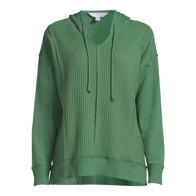 Time and Tru Women's Waffle Texture Hoodie, Sizes S-3XL - Walmart.com | Walmart (US)