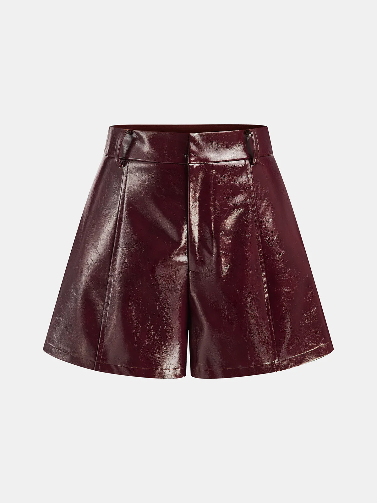 Faux Leather A-Line Shorts | Commense