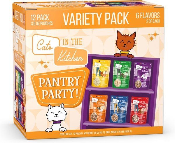 Weruva Cats in the Kitchen Variety Pack Grain-Free Cat Food Pouches, 3-oz, case of 12 | Chewy.com