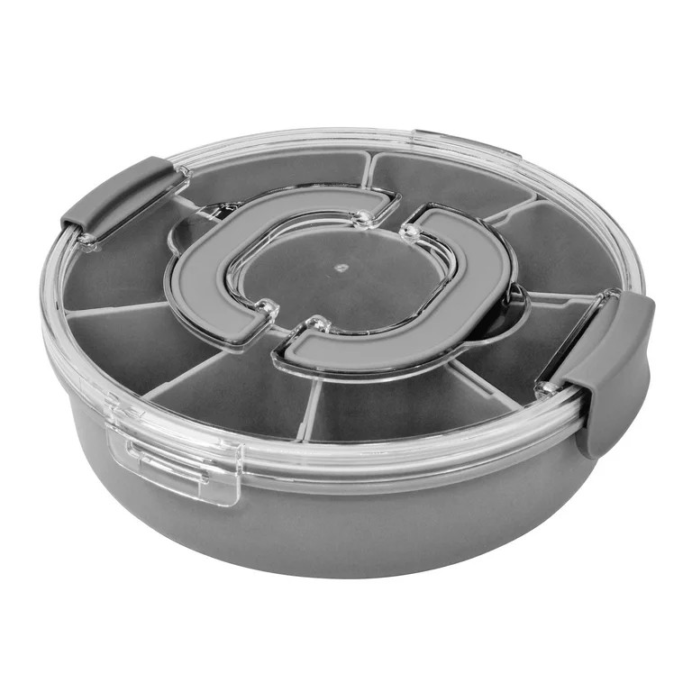 Mainstays Plastic Round Food Storage Snack Container, Gray, 11 Pieces | Walmart (US)