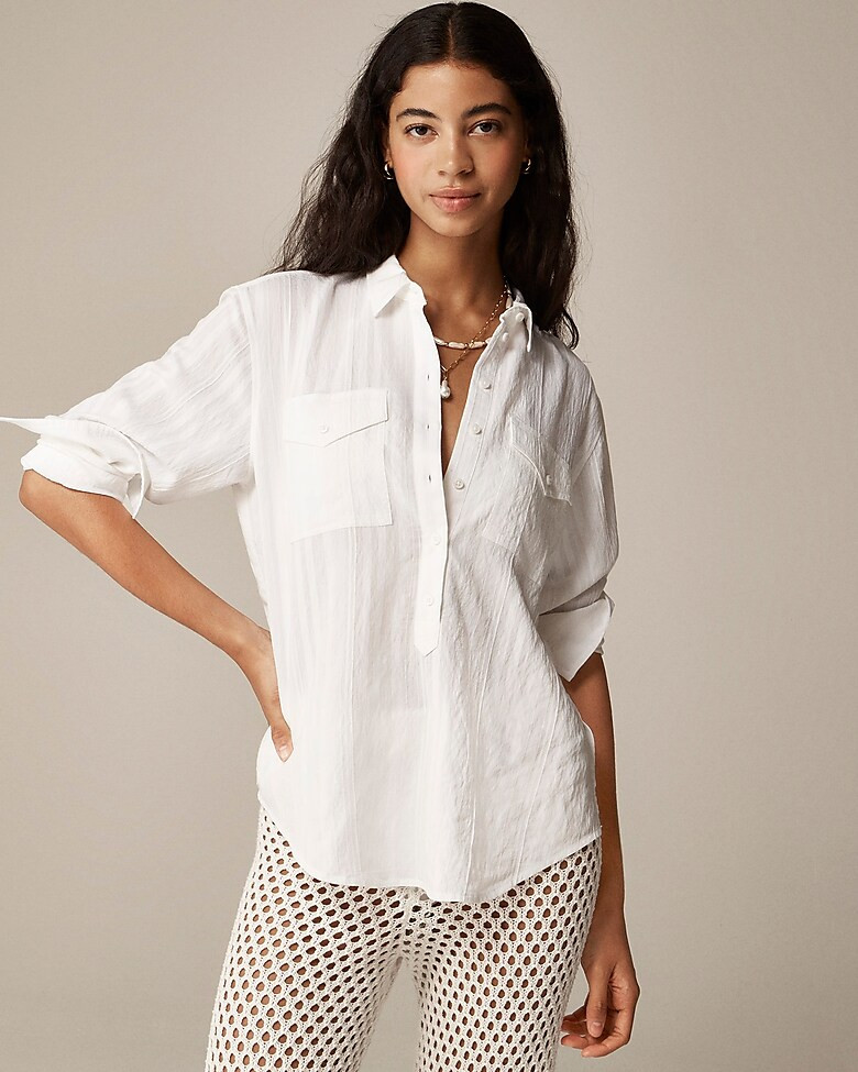 Textured popover top | J. Crew US