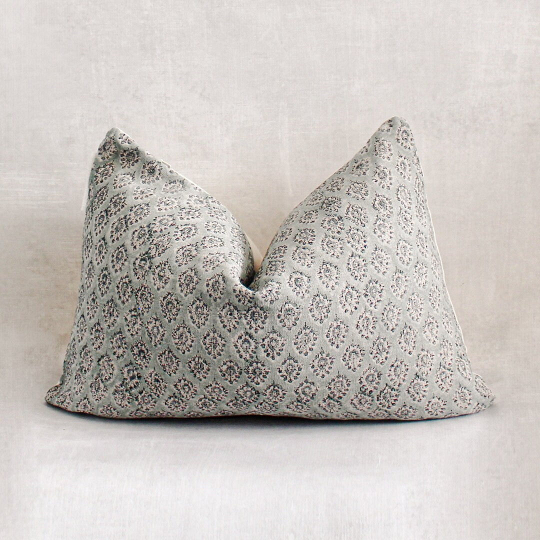 Dusty Blue Pillow Cover | Light Blue Pillow Cover | Lumbar Pillow Cover | Woven Pillow Cover | Mo... | Etsy (US)