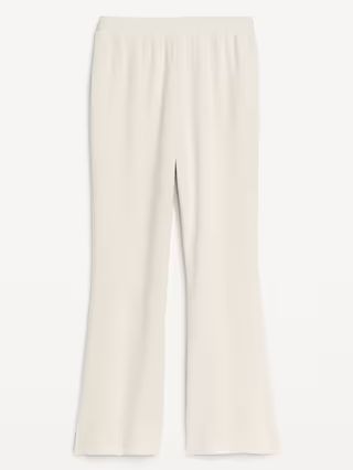 High-Waisted Ribbed Crop Flare Lounge Pants | Old Navy (US)