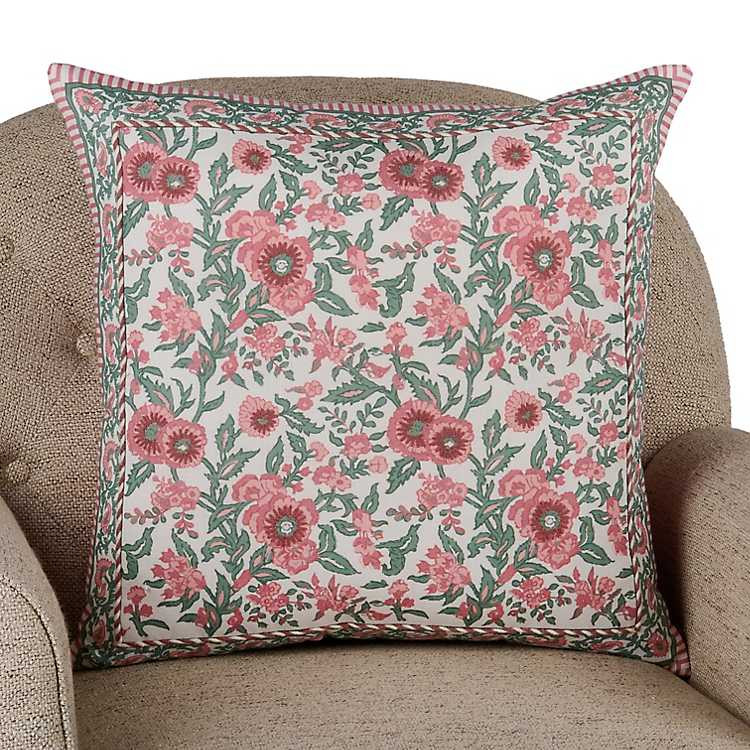 Blush Stella Floral Print Pillow | Kirklands