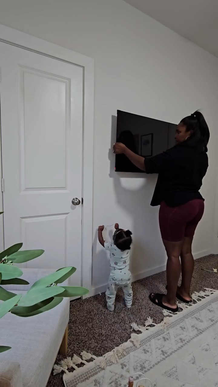 The force is strong in this one! What can I say, she's a natural born DIYer like her mama.
.
#likemotherlikedaughter #diy #home #home #tvmount #kids #family #toddler #homeproject 

#LTKStyleTip #LTKFamily #LTKHome